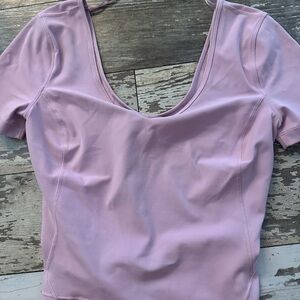 Lululemon Athletica Purple Fitted Short Sleeve top- never worn/tags removed